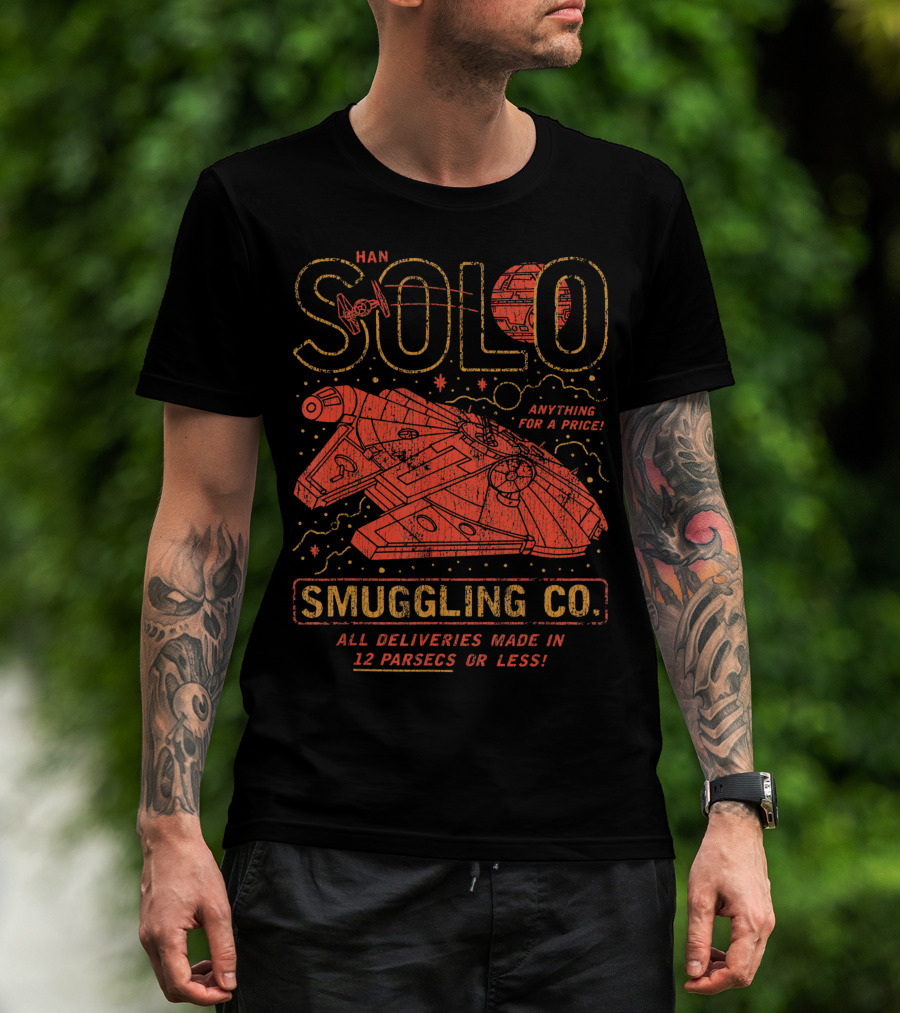 Han Solo Smuggling Co Anything For A Price All Deliveries In 12 Parsecs Or Less T-Shirt