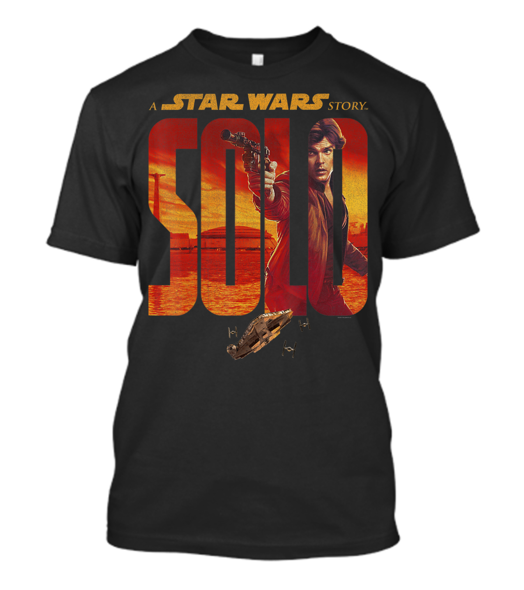 Star Wars Solo Han A Star Wars Story Silhouette Spaceship Scene T-Shirt