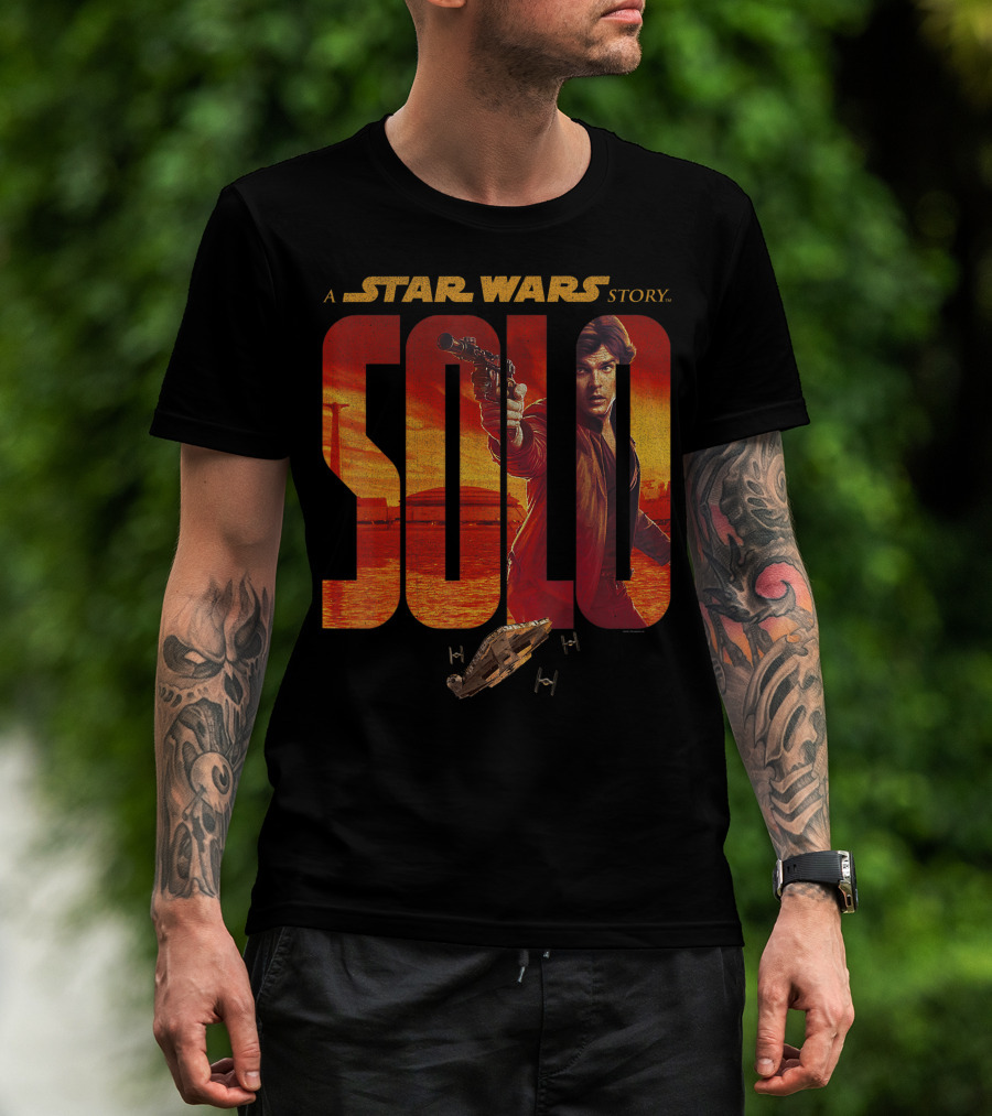 Star Wars Solo Han A Star Wars Story Silhouette Spaceship Scene T-Shirt