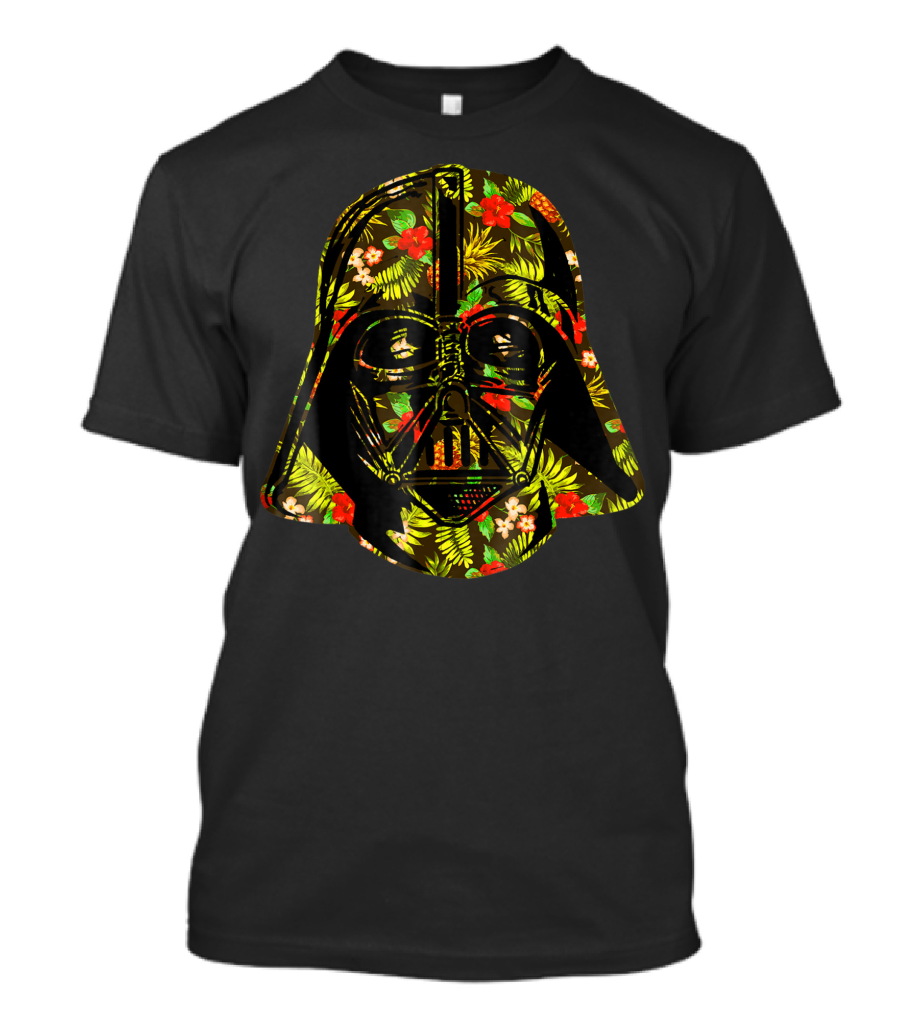 Star Wars Darth Vader Helmet Tropical Floral Hawaiian Print T-Shirt