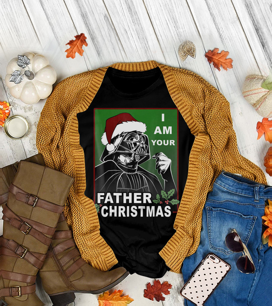 Star Wars I Am Your Father Christmas Darth Vader Santa Hat T-Shirt