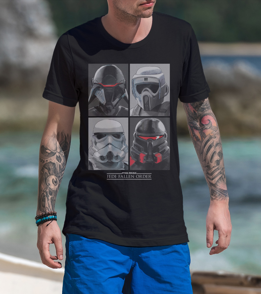 Star Wars Jedi Fallen Order Imperial Troopers Helmets Montage T-Shirt
