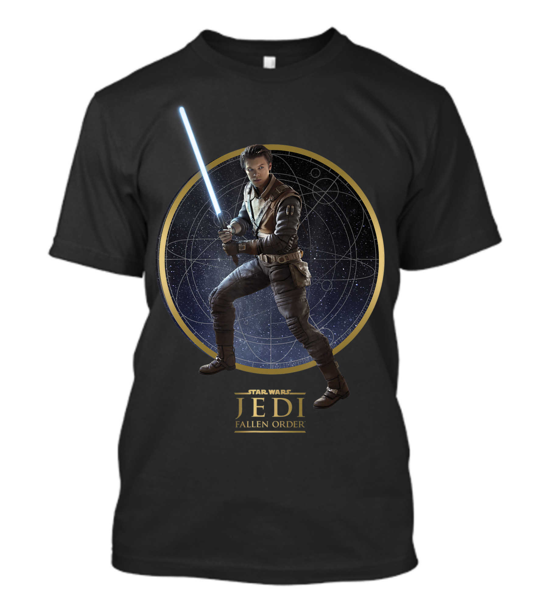 Star Wars Jedi Fallen Order Cal Kestis With Lightsaber Action Pose T-Shirt