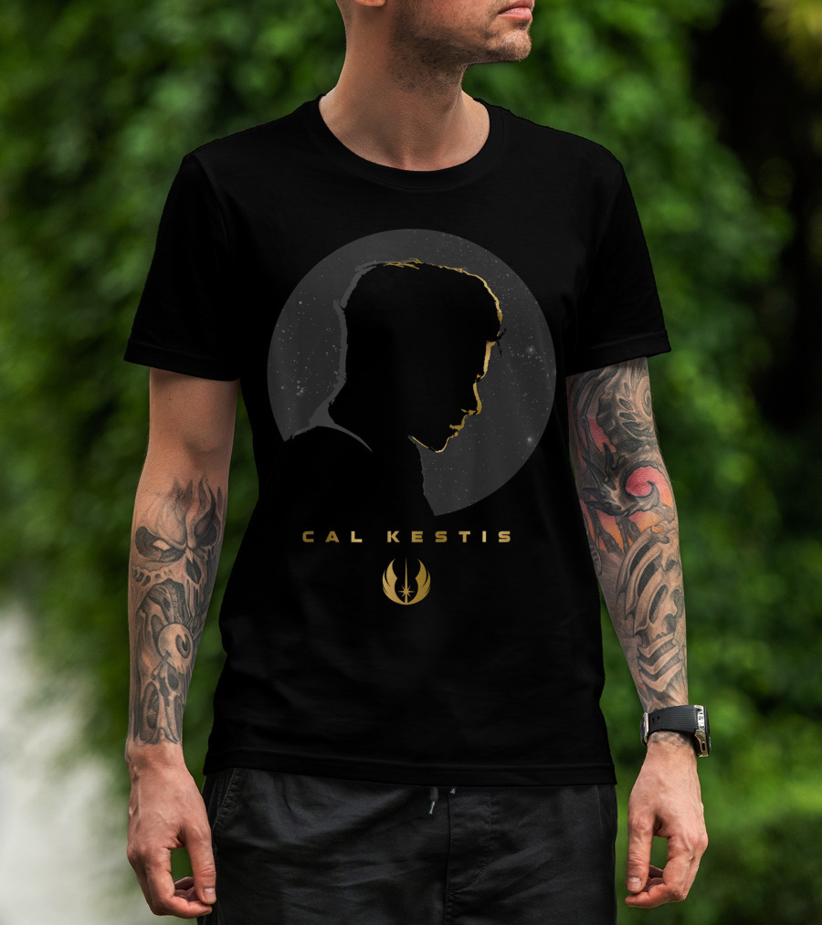 Cal Kestis Gold Silhouette With Jedi Order Emblem Star Wars Jedi Fallen Order T-Shirt