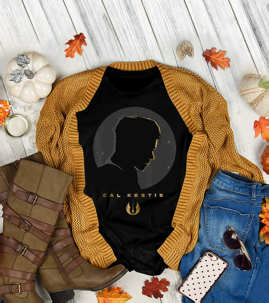 Cal Kestis Gold Silhouette With Jedi Order Emblem Star Wars Jedi Fallen Order T-Shirt