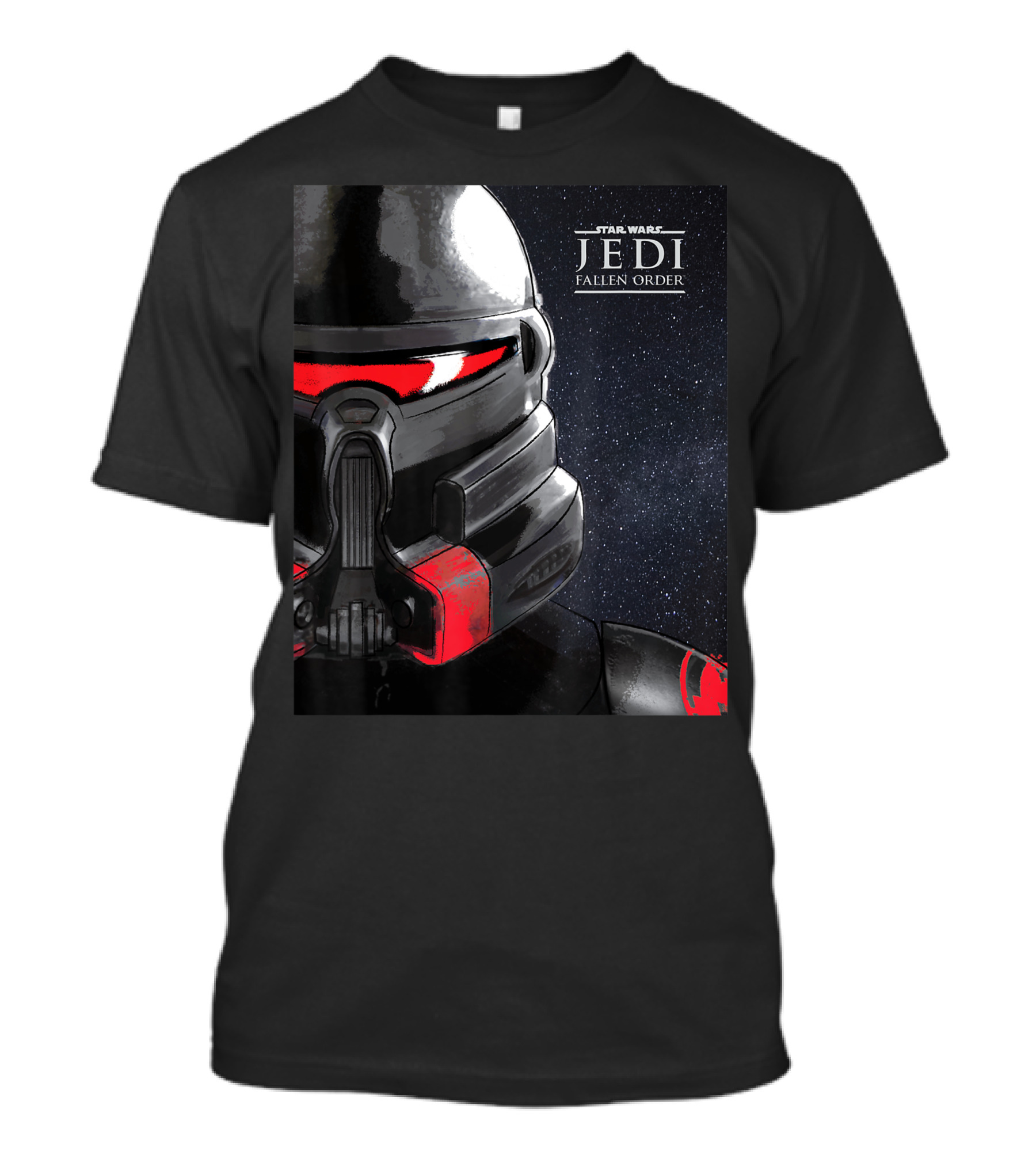 Star Wars Jedi Fallen Order Purge Trooper Helmet Space Background T-Shirt