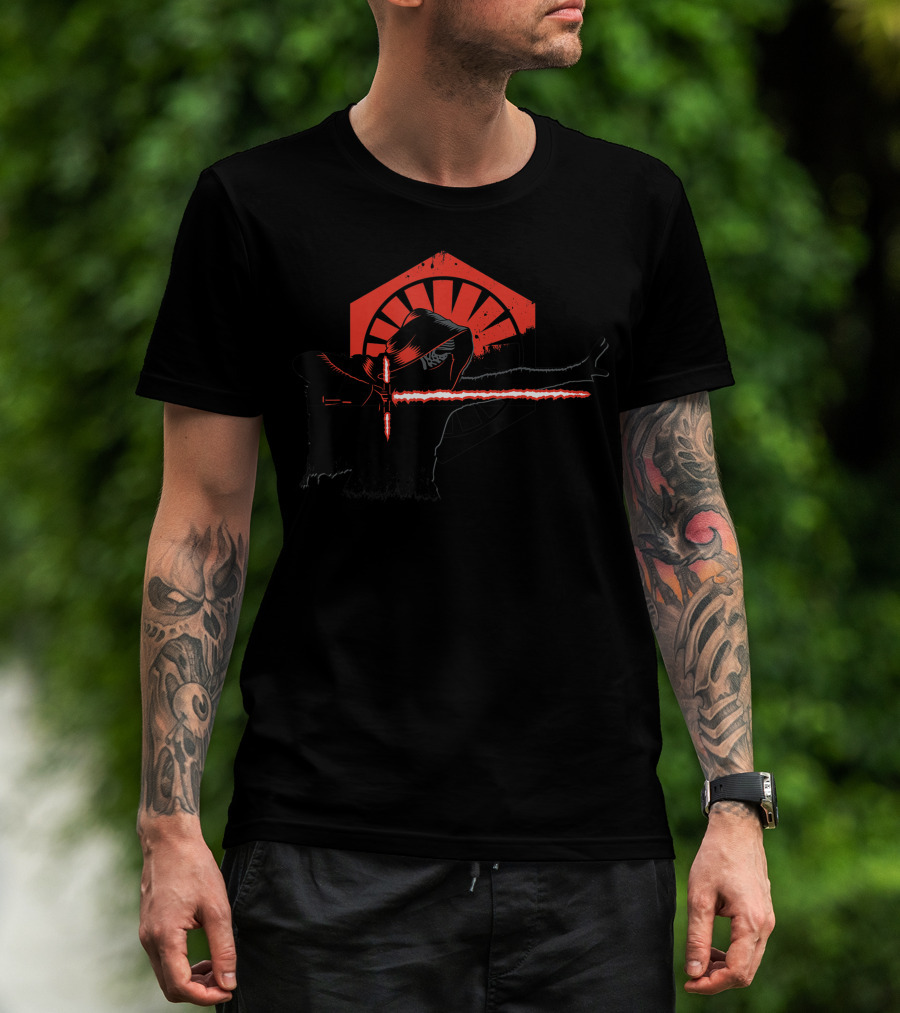 Star Wars Kylo Ren The Force Awakens First Order Lightsaber Battle Red T-Shirt