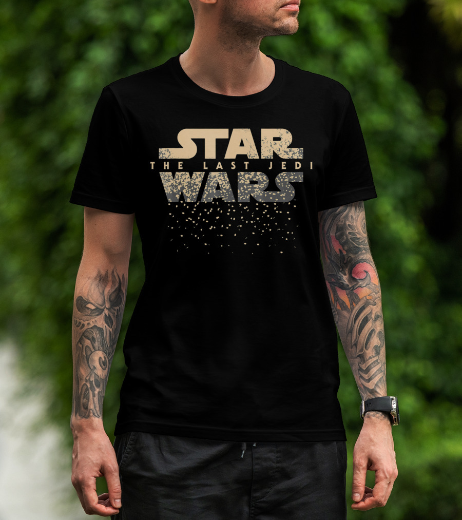 Star Wars The Last Jedi Disintegrated Text Effect T-Shirt
