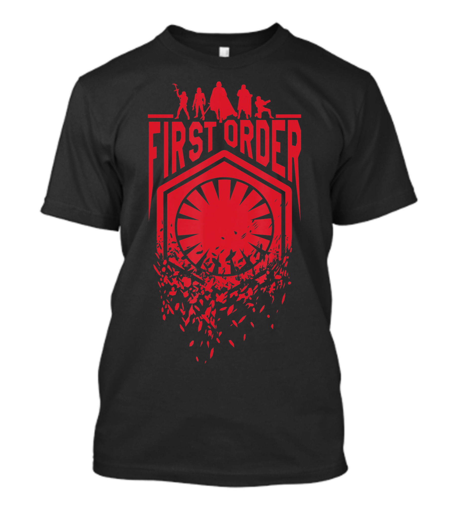 First Order Red Fracture Star Wars Last Jedi Characters T-Shirt