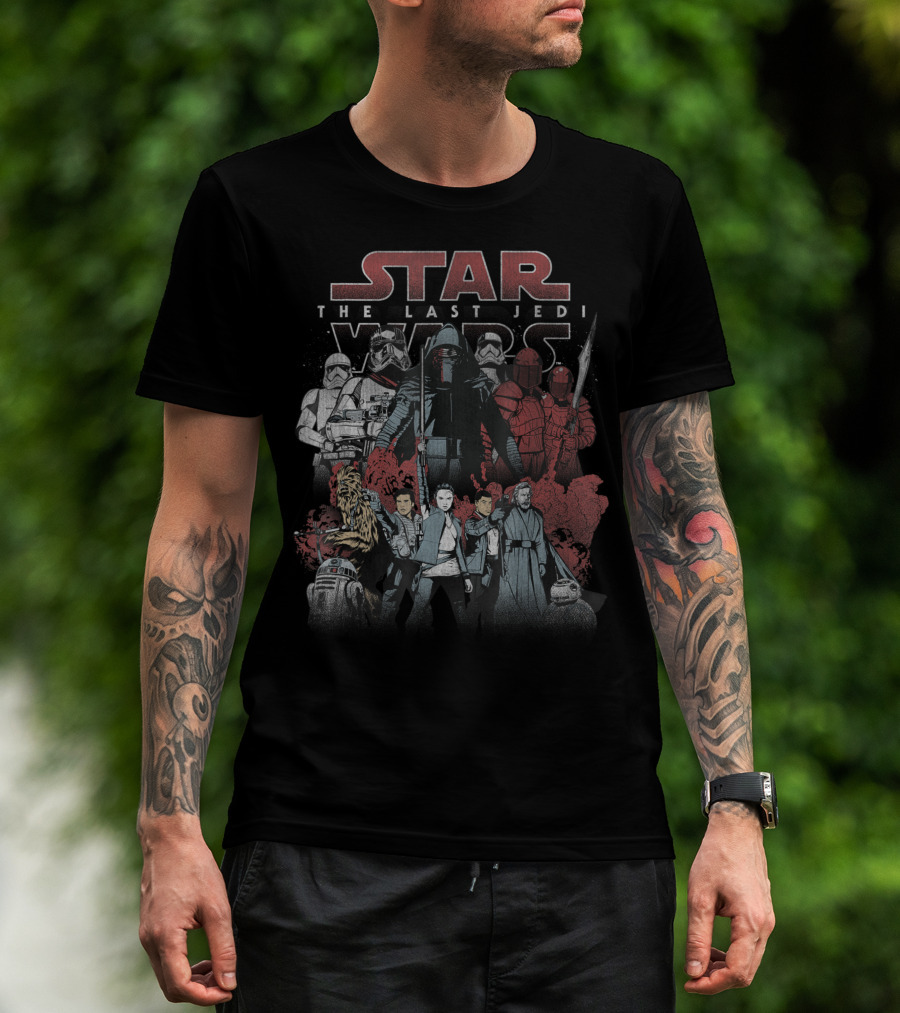 Star Wars The Last Jedi Order Against Resistance Characters Movie T-Shirt