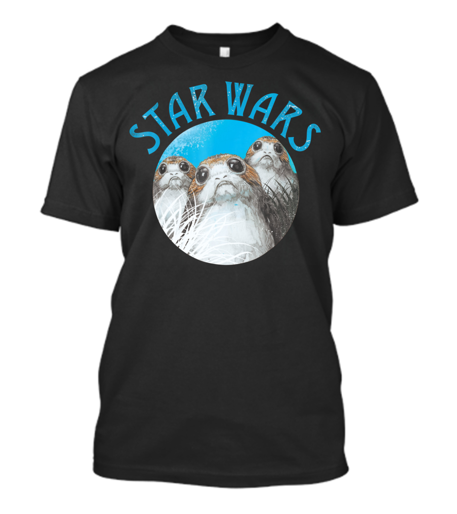 Star Wars Porgs Last Jedi Color Pop Badge T-Shirt