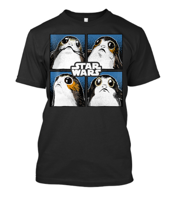Star Wars Last Jedi Porgs Four Boxed Portraits Vintage T-Shirt