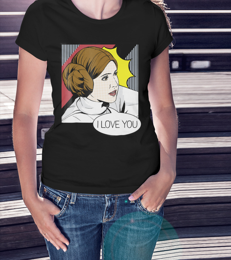 Star Wars Leia I Love You Pop Art 9C T-Shirt