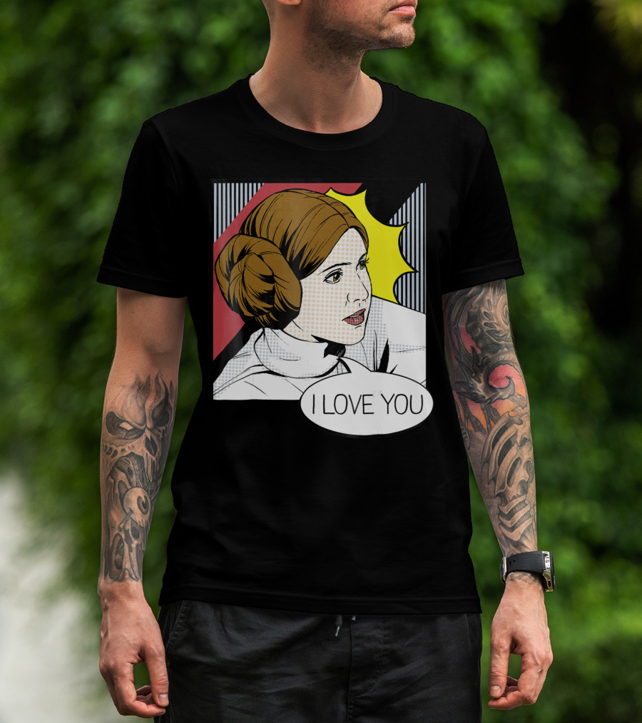 Star Wars Leia I Love You Pop Art 9C T-Shirt