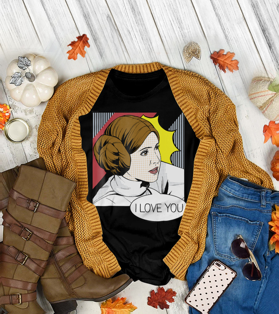 Star Wars Leia I Love You Pop Art 9C T-Shirt
