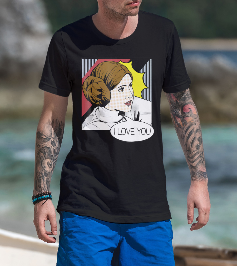 Star Wars Leia I Love You Pop Art 9C T-Shirt