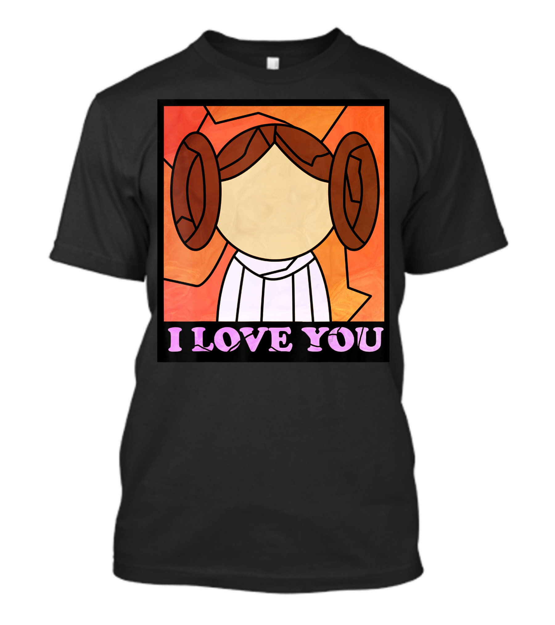 Star Wars Leia I Love You Stained Glass T-Shirt