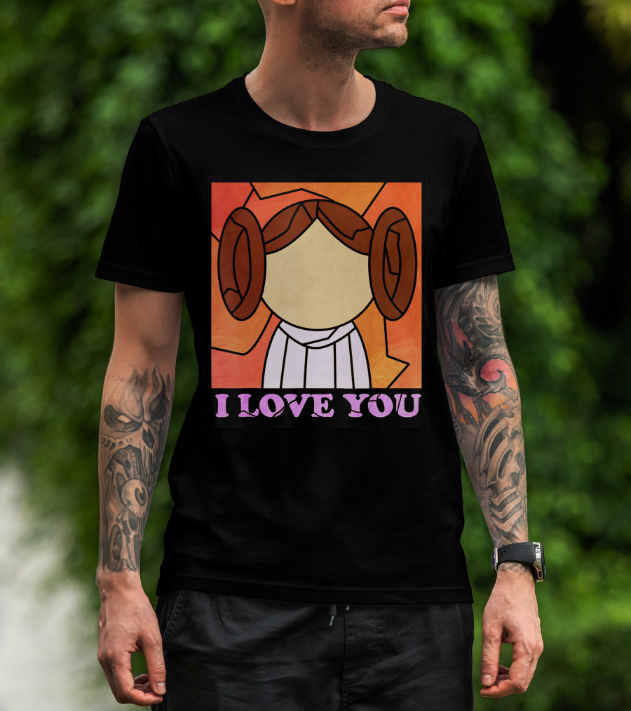 Star Wars Leia I Love You Stained Glass T-Shirt