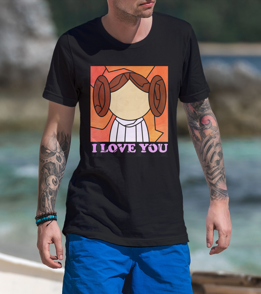 Star Wars Leia I Love You Stained Glass T-Shirt