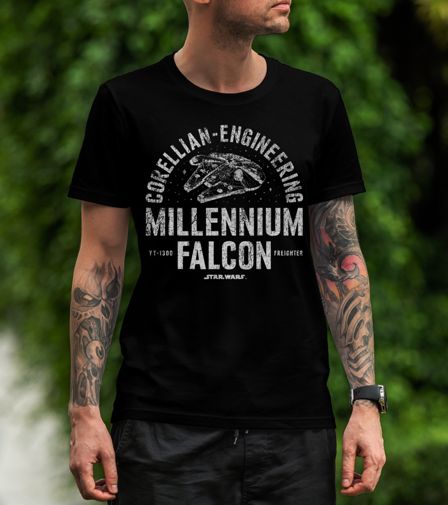 Star Wars YT-1300 Millennium Falcon Corellian Engineering Freighter T-Shirt