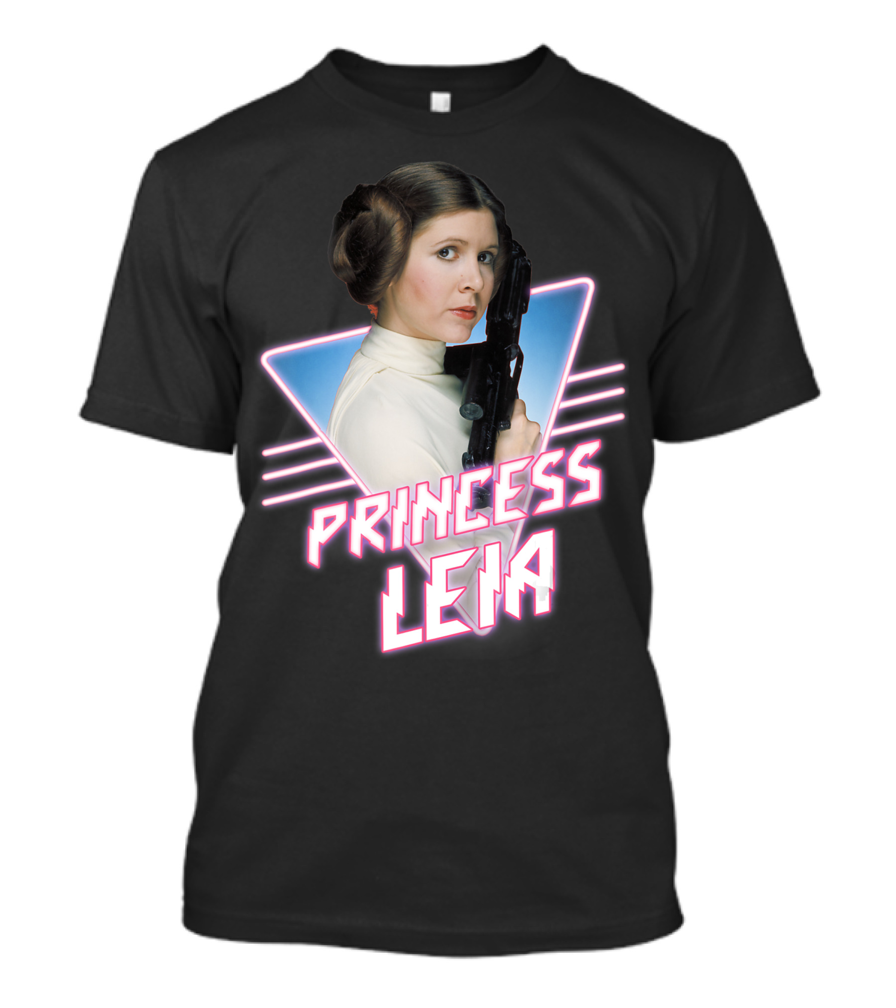 Princess Leia Star Wars 80s Retro Grid Badge T-Shirt