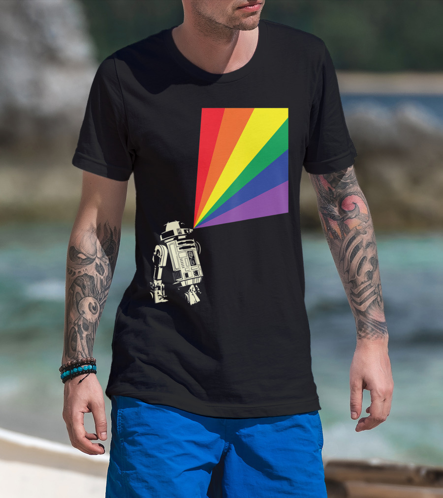 R2-D2 Rainbow Beam Star Wars T-Shirt