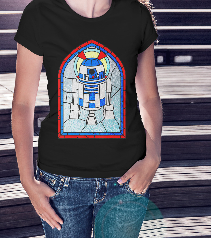 R2 D2 Stained Glass Star Wars Fan T-Shirt