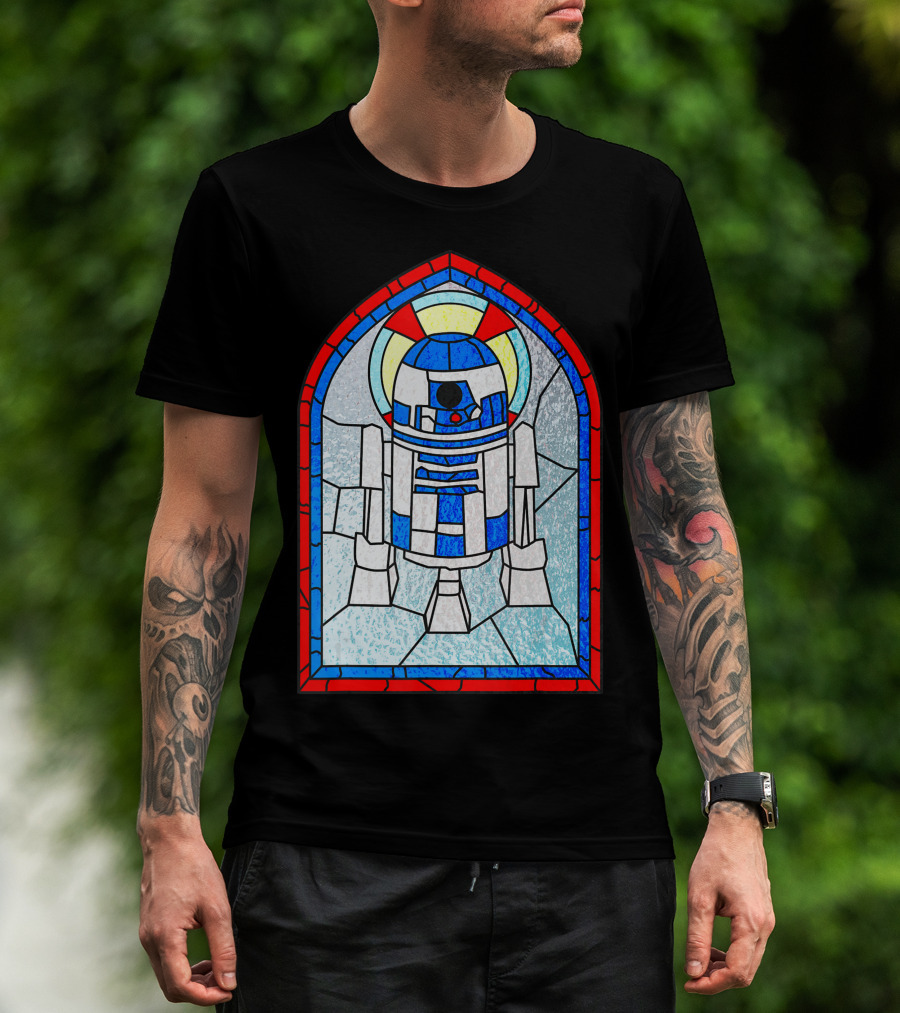 R2 D2 Stained Glass Star Wars Fan T-Shirt