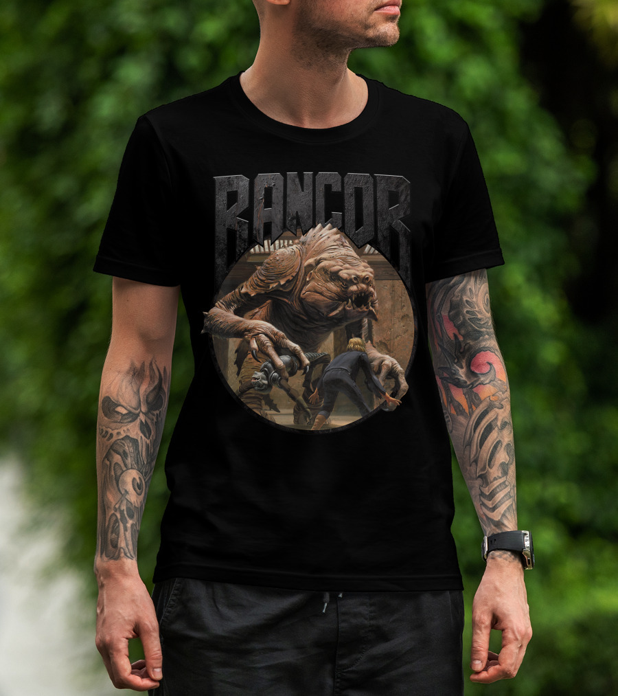 Rancor Star Wars Battle With Luke Skywalker Metal Rock T-Shirt