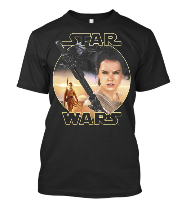 Star Wars Rey Close Up Iconic Character Circle T-Shirt