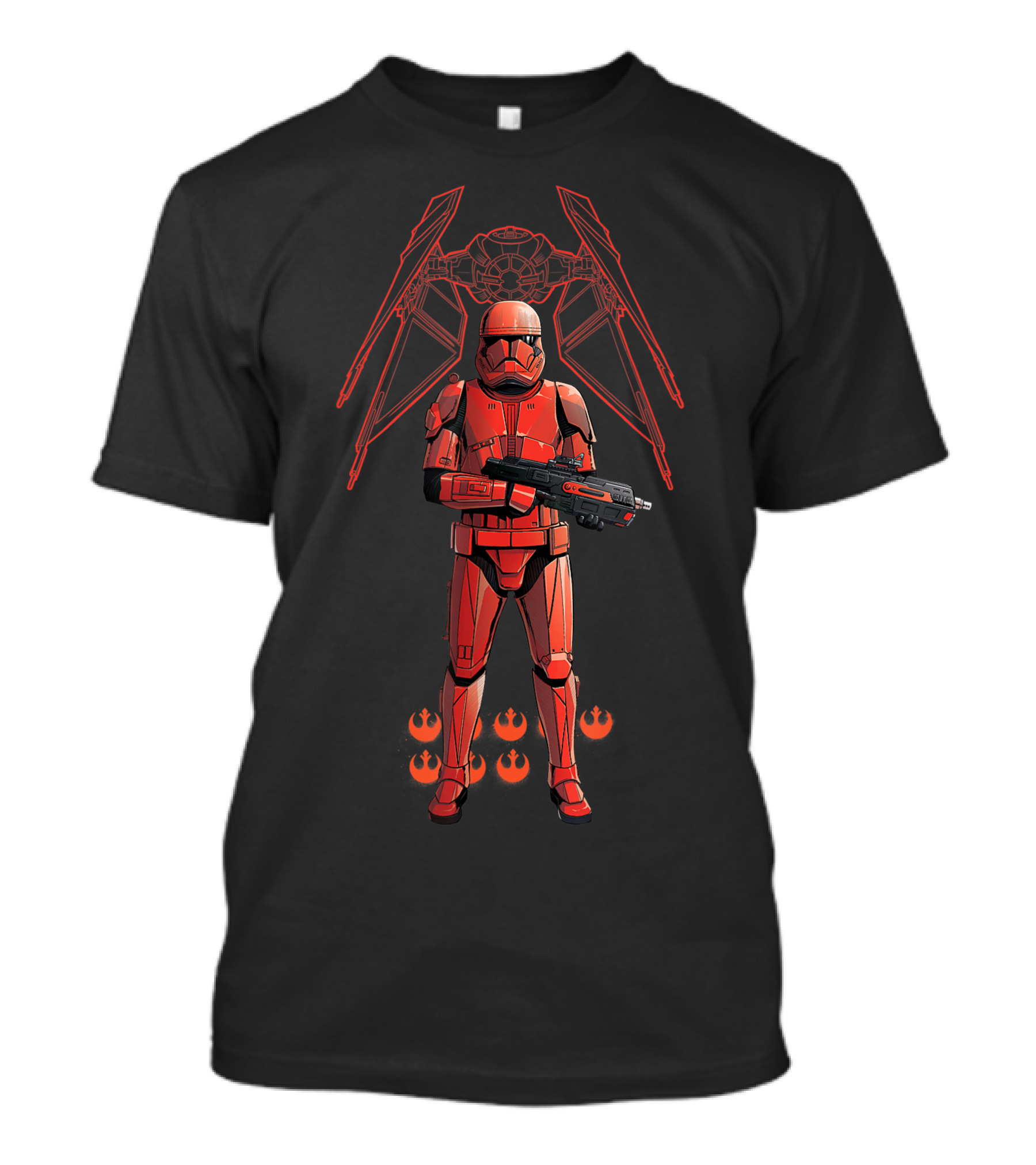 Star Wars Rise Of Skywalker Red Trooper First Order TIE Fighter Rebel Alliance Symbols T-Shirt