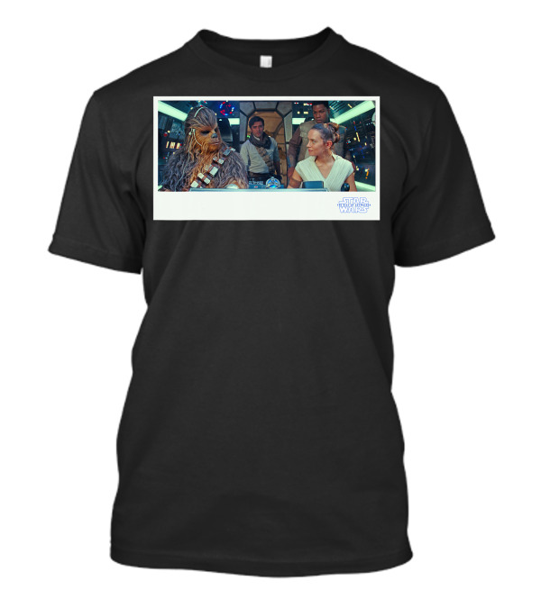 Star Wars Rise Of Skywalker Rey Chewie Poe Finn Co Pilot Scene T-Shirt