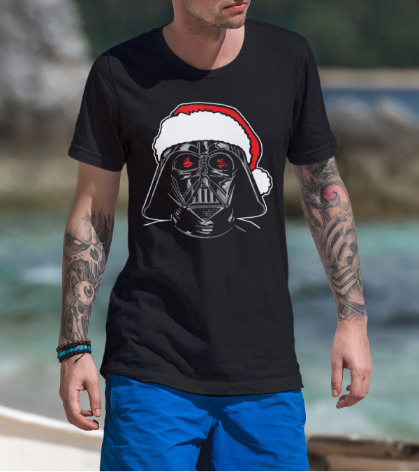 Star Wars Santa Darth Vader Christmas Sketch T-Shirt