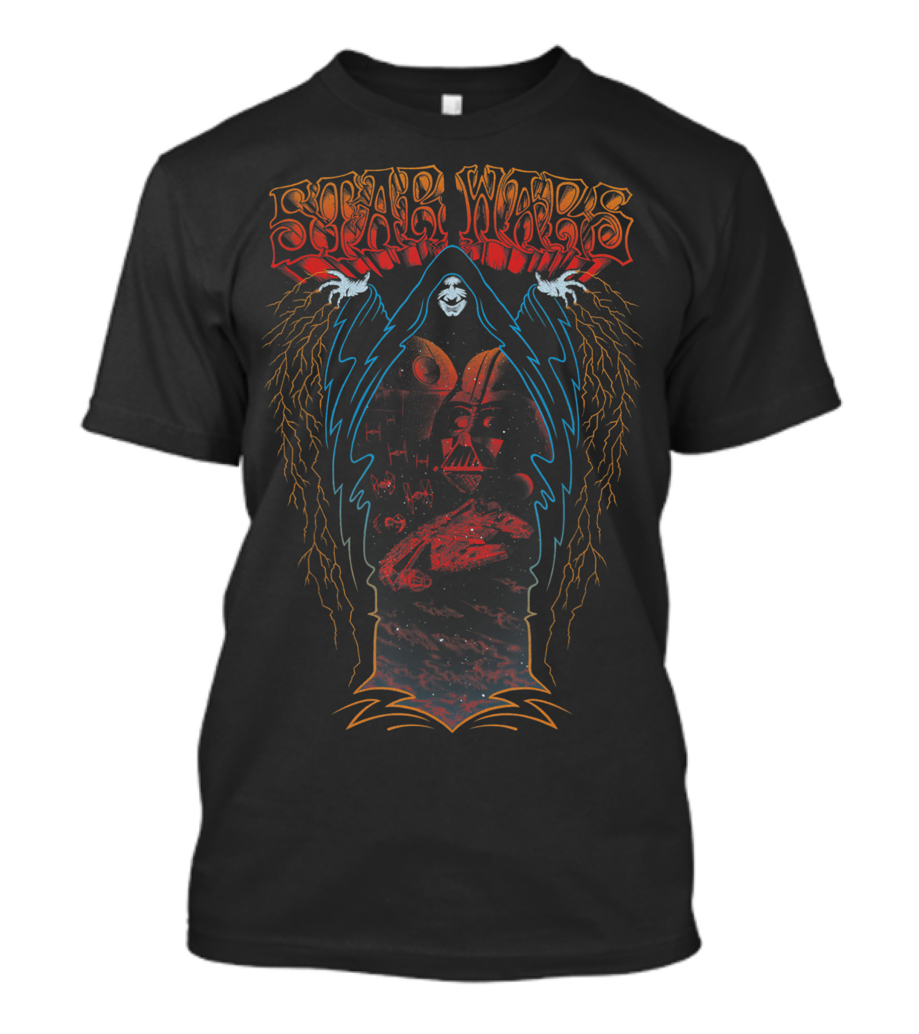 Star Wars Vintage Sith Powers With Darth Vader And Fleet T-Shirt