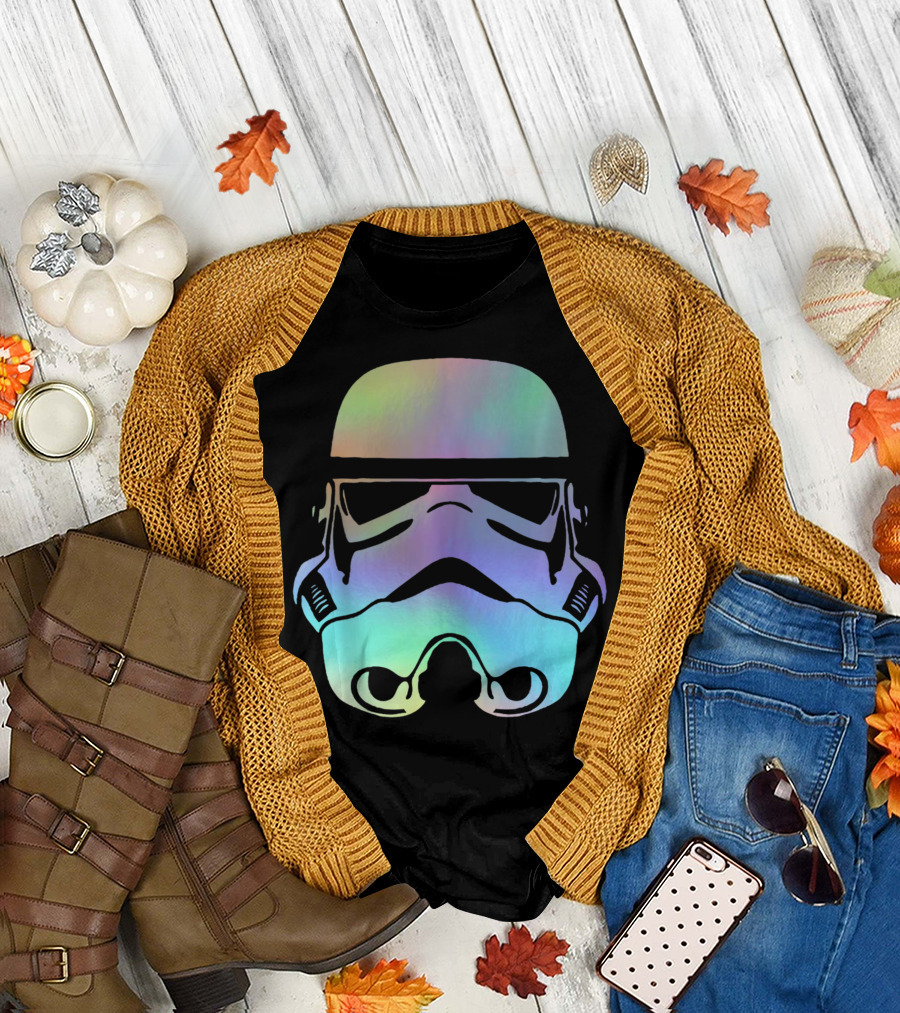 Star Wars Stormtrooper Helmet Neon Gradient T-Shirt