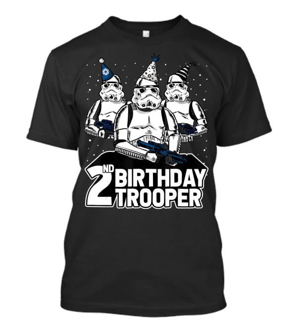 2nd Birthday Trooper Star Wars Stormtrooper Party Hats Trio T-Shirt