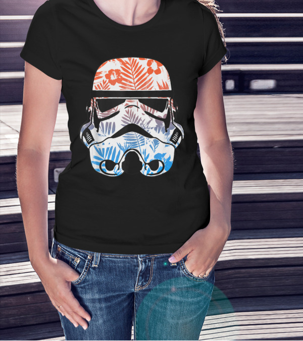Star Wars Stormtrooper Tropical Floral Helmet T-Shirt