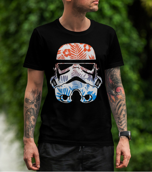 Star Wars Stormtrooper Tropical Floral Helmet T-Shirt