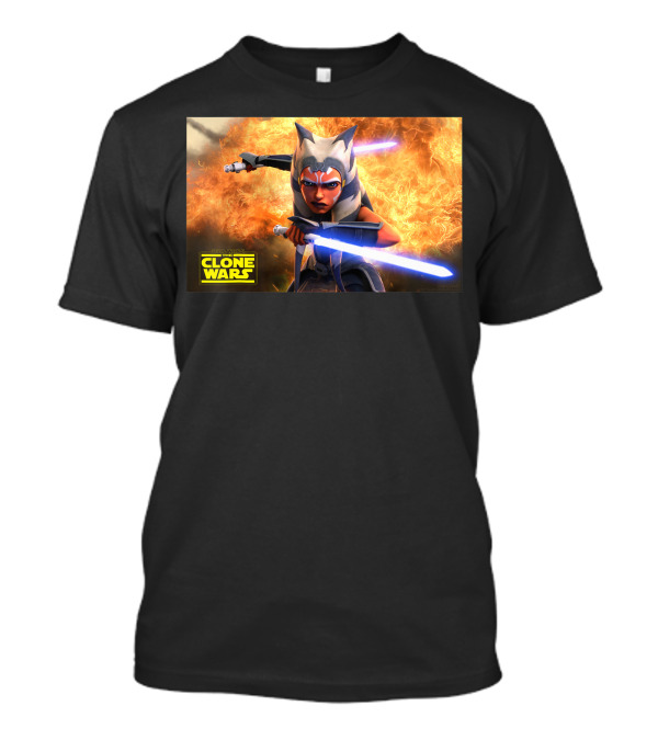 Star Wars The Clone Wars Ahsoka Tano With Lightsabers T-Shirt