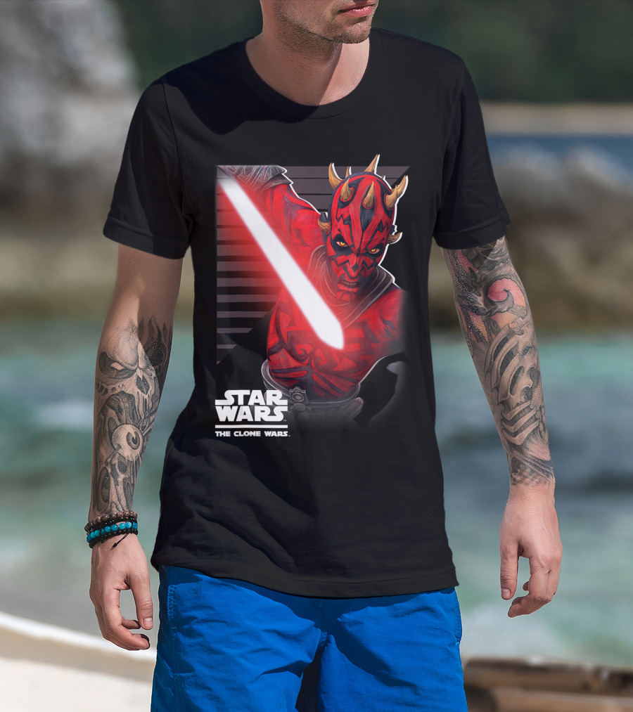 Star Wars The Clone Wars Darth Maul Lightsaber Duel T-Shirt