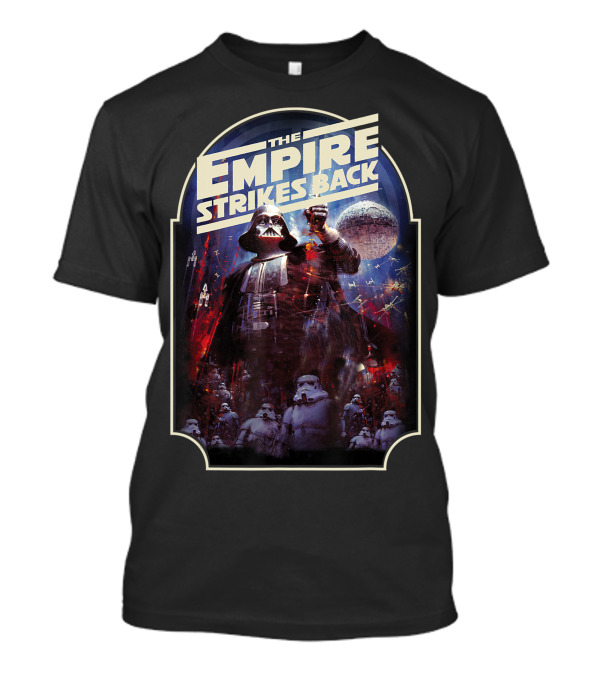 Star Wars The Empire Strikes Back Vintage Darth Vader And Stormtroopers Scene T-Shirt