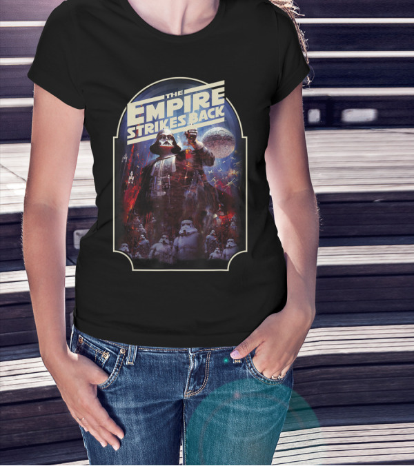 Star Wars The Empire Strikes Back Vintage Darth Vader And Stormtroopers Scene T-Shirt