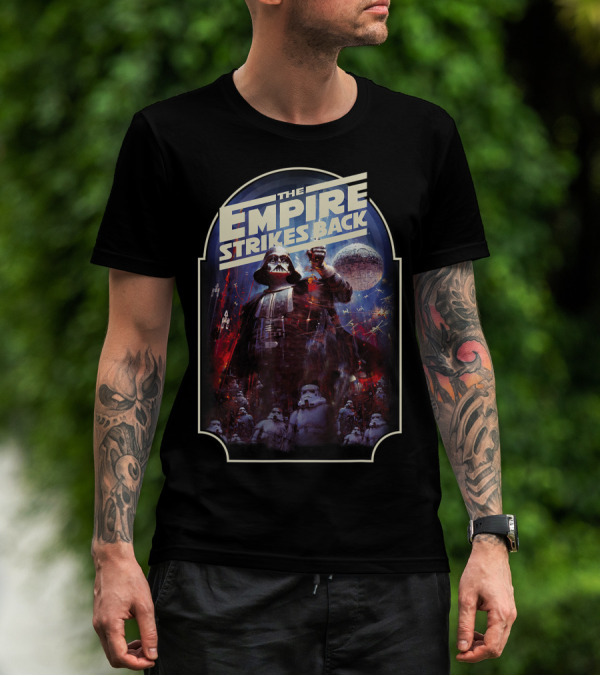 Star Wars The Empire Strikes Back Vintage Darth Vader And Stormtroopers Scene T-Shirt