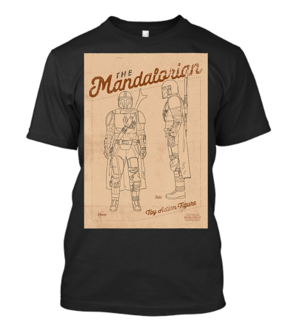 The Mandalorian Star Wars Toy Action Figure Front Side Diagram T-Shirt
