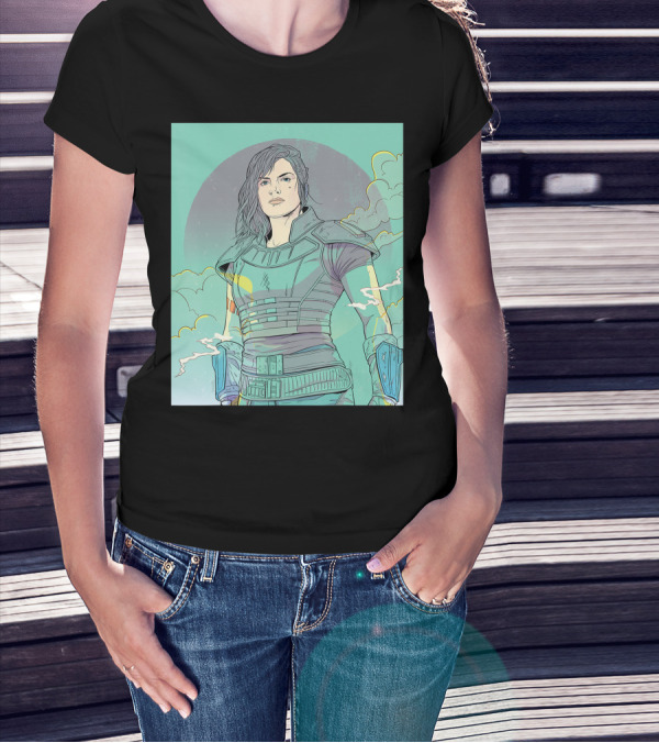 Star Wars The Mandalorian Cara Dune Art Deco Style Character T-Shirt