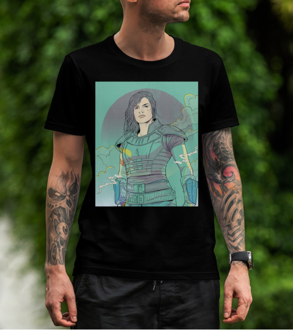 Star Wars The Mandalorian Cara Dune Art Deco Style Character T-Shirt