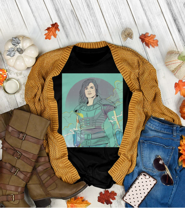 Star Wars The Mandalorian Cara Dune Art Deco Style Character T-Shirt