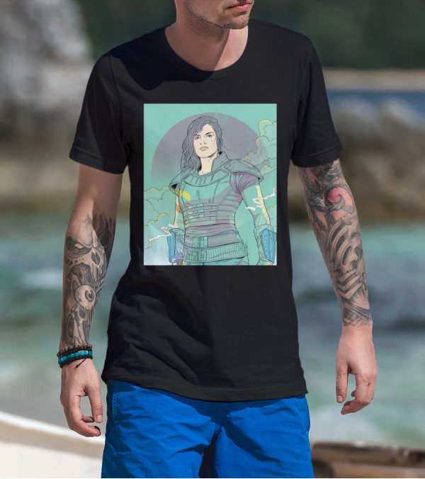 Star Wars The Mandalorian Cara Dune Art Deco Style Character T-Shirt