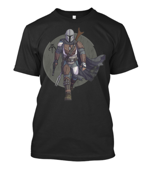 Star Wars The Mandalorian Hero Pose Beskar Armor Beskar Helmet Warrior T-Shirt