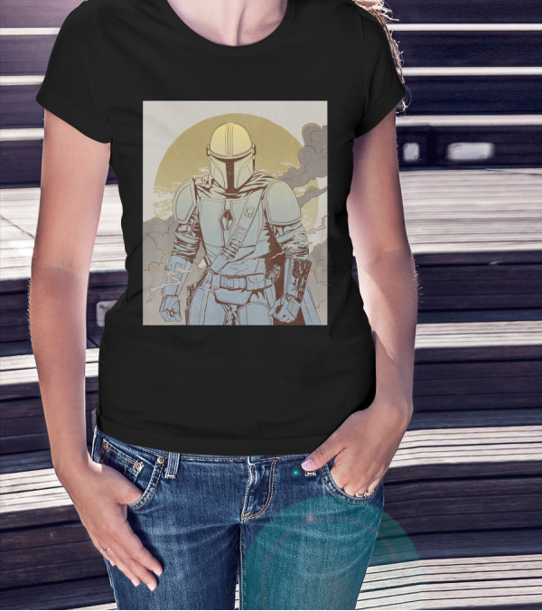 Star Wars The Mandalorian Retro Line T-Shirt